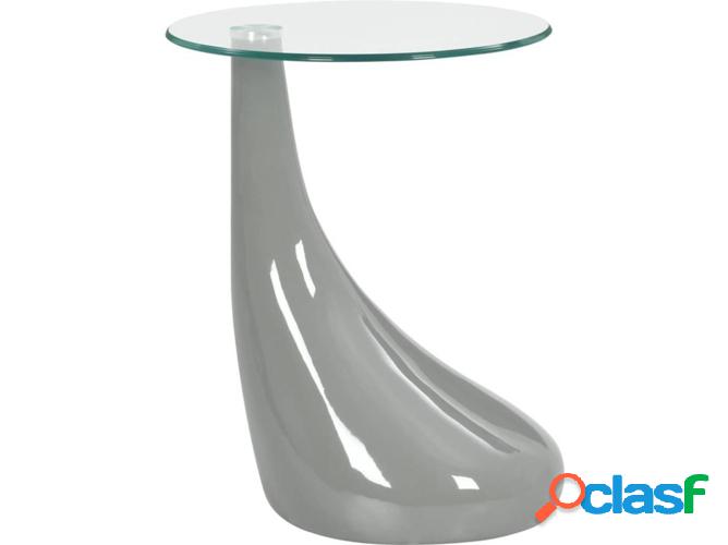 Mesa de Centro ART PLANET Tablero de Vidrio Redondo Gris