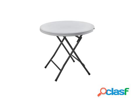 Mesa redonda plegable blanca 80x80x74cm