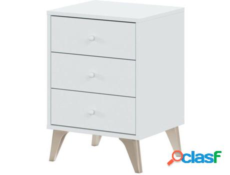 Mesita de Noche HABITDESIGN Sweet (Blanco - ABS - 40x56x33.5