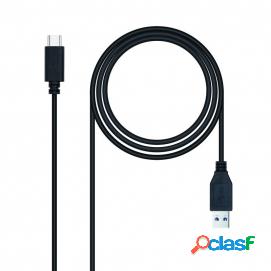Nanocable 3.1 Gen2 10gbps 3a, Tipo Usb-c/m-a/m, Negro, 0.5