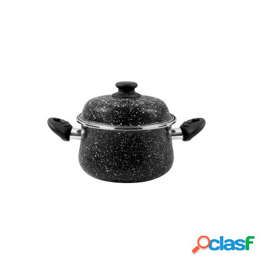 Olla Coc Tapa Esmalte 18Cm Antiadherente Bicapa Todas Cocina