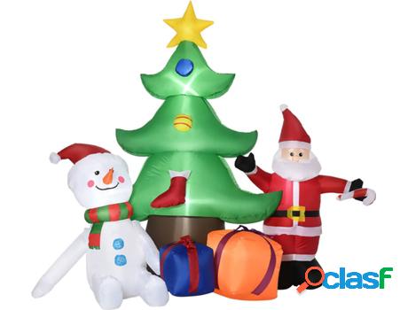 Outsunny Árbol De Navidad Inflable 190 Cm Con Luces Led