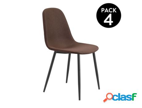 Pack 4 sillas hall, ABECEDARIO, 44,5 cm (ancho), marrón,