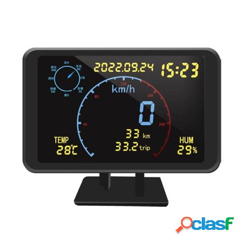 Pantalla HUD de pantalla LCD digital GPS con alarma de