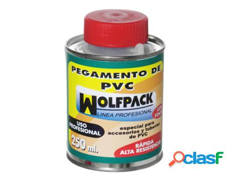 Pegamento pvc wolfpack con pincel 250 ml.