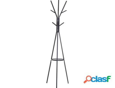 Percha HOMCOM 831-174BK Negro (Metal - 45 x 45 x 180 cm)
