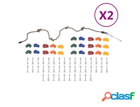 Piedras De Escalada Con Cuerda 50 Pcs VIDAXL (Multicolor)