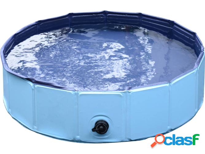 Piscina para Perros y Gatos PAWHUT Pegable (Azul - 120x30cm