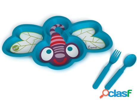 Plato + Cubiertos Divertidos OOPS Libélula