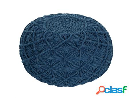 Pufs BELIANI Berkane (Algodón - Azul - 50 x 50 x 30)