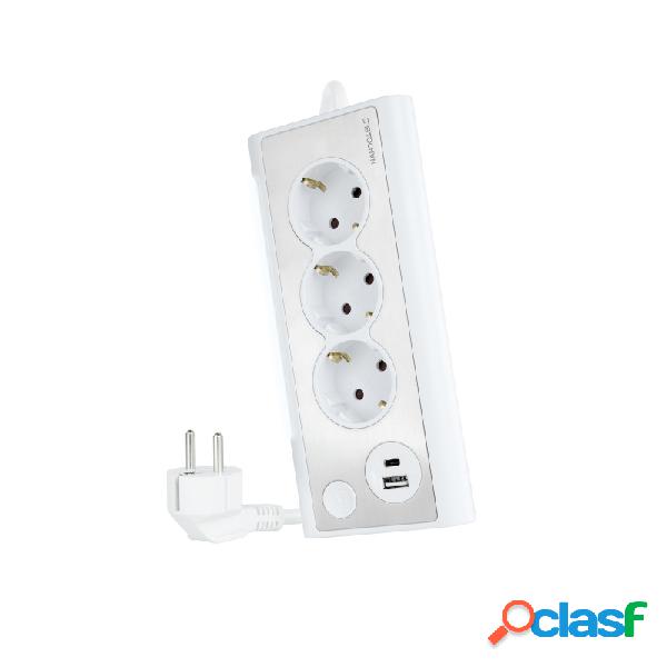 Regleta Sobremesa 3 Tomas + 2 Usb´s
