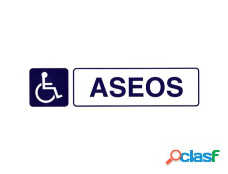 Rotulo adhesivo 250x63 mm. aseos minusvalidos