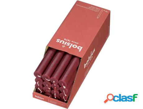 Set 16 Velas BOLSIUS Shine Terciopelo (Rojo - Duración: