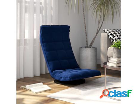 Silla VIDAXL Giratória (Azul - Terciopelo - 90x54x80 cm)