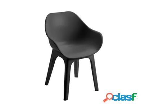 Silla resina gihbili con brazos color antracita 55x50,5x81