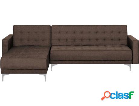 Sofá Cama Aberdeen (Marrón - Poliéster -168x267x87 cm)