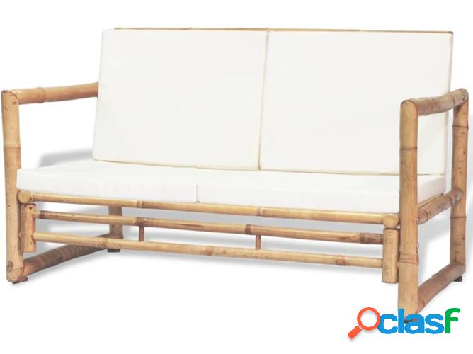 Sofá de jardín VIDAXL 2 plazas con Almohadones de bambu