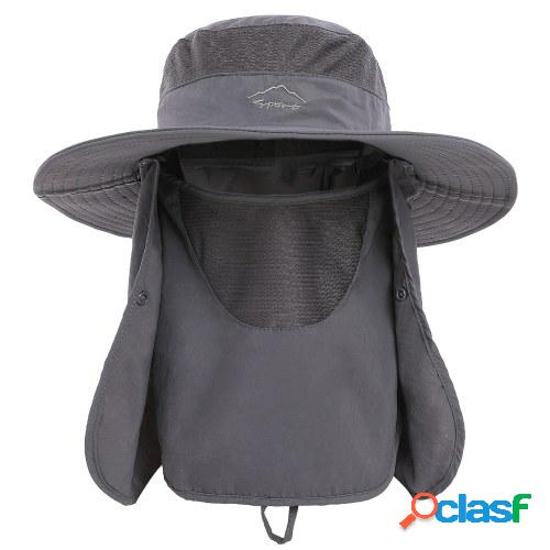 Sombrero para el sol de ala ancha con solapa de cuello