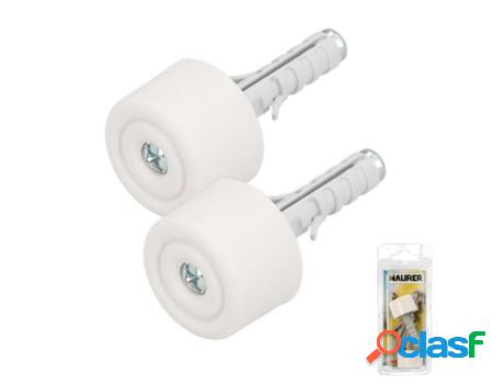 Tope puerta con taco nylon blanco blister 2 piezas