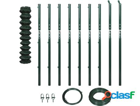 Valla VIDAXL Acero Verde (1,97x15 m)