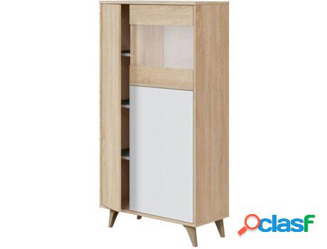 Vitrina HABITDESIGN Kikua Plus Blanco (Blanco Artik - Roble