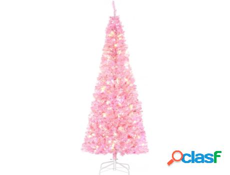 Árbol de Navidad HOMCOM 830-571V91PK 63x63x180 cm Rosa