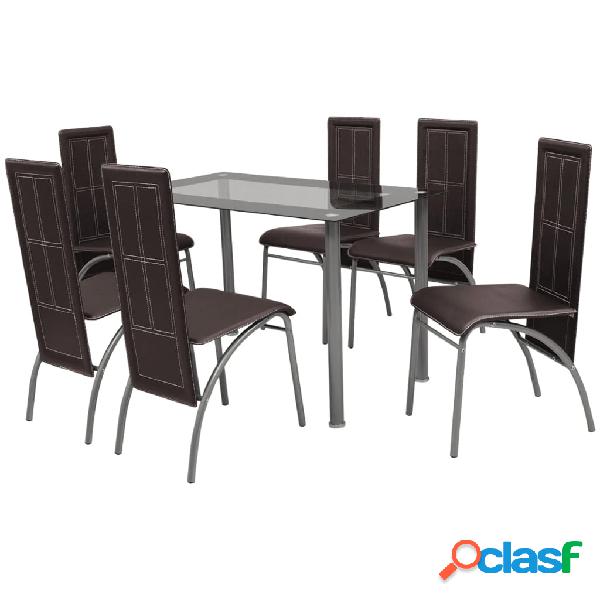 vidaXL Conjunto de Comedor Elegante y Cómodo de Siete
