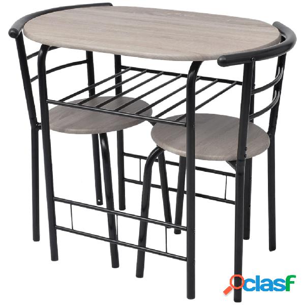 vidaXL Mesa alta de cocina o bar con taburetes MDF