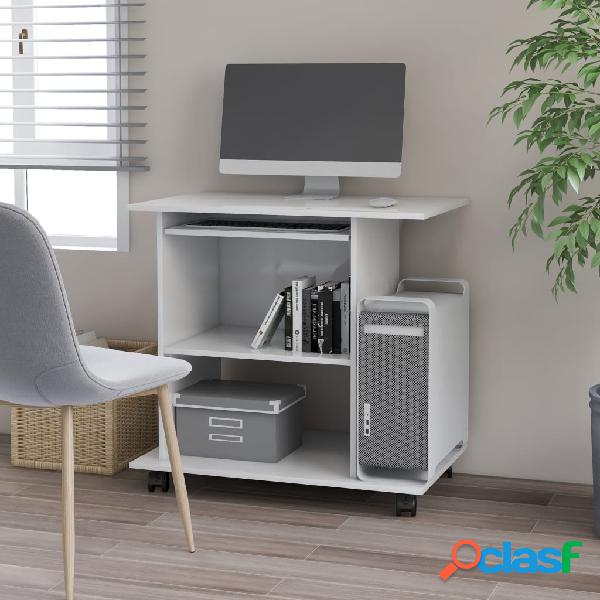 vidaXL Mesa de ordenador madera contrachapada blanco