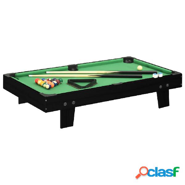 vidaXL Mini mesa de billar negro y verde 92x52x19 cm