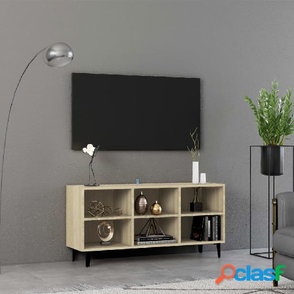 vidaXL Mueble de TV con patas metal color roble Sonoma