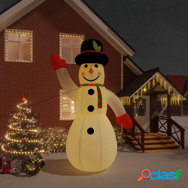 vidaXL Muñeco de nieve inflable de Navidad con LEDs 455 cm