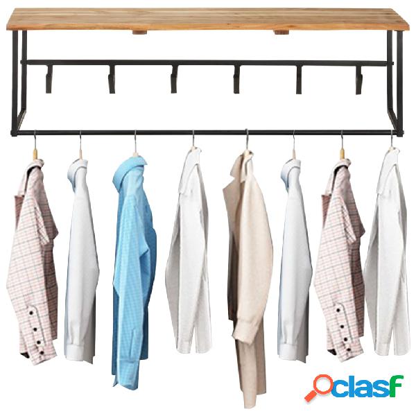 vidaXL Perchero con borde natural madera maciza de acacia