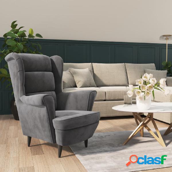 vidaXL Sillón de terciopelo gris claro