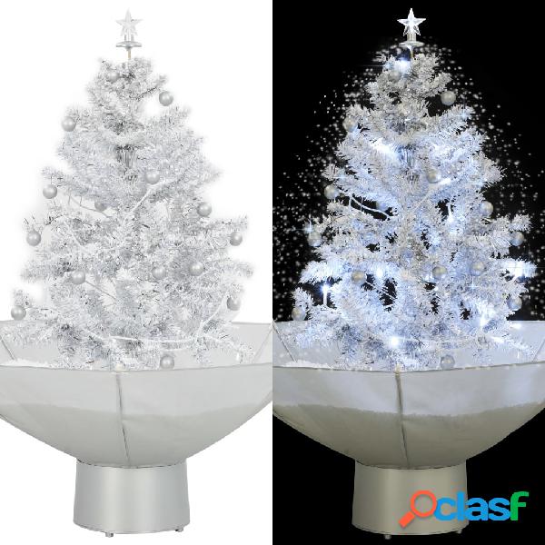 vidaXL Árbol de Navidad con nieve con base en paraguas