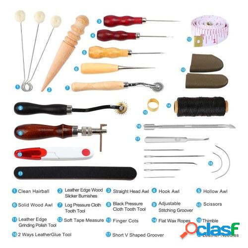 31 piezas de herramientas de costura de cuero DIY Kit de