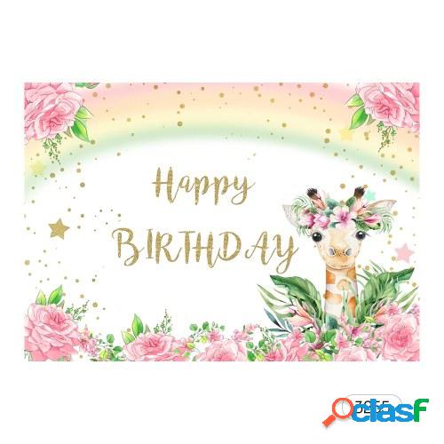 # 3255 7 * 5 pies Feliz cumpleaños Fondo de dibujos