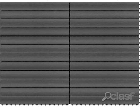 Baldosas de Porche VIDAXL (Negro - 60 x 30 cm - WPC)