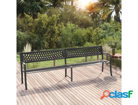 Banco de Jardín VIDAXL Doble 246 Cm Acero Negro