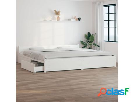 Cama VIDAXL Blanco Madera (Compatible con Colchón: 205.5 x