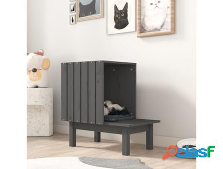 Cama para Gatos VIDAXL (60 x 36 x 60 cm - Madera - Gris)