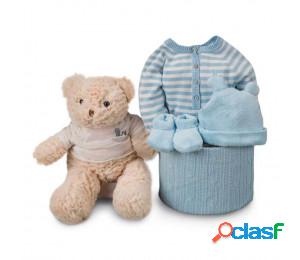 Canastilla bebé soft rayas azul