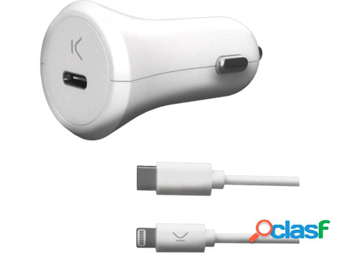 Cargador de Coche KSIX 18W Power Delivery + Cable USB-C -