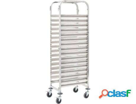 Carrito de Cocina VIDAXL (Metal - 38 x 55 x 163 cm)