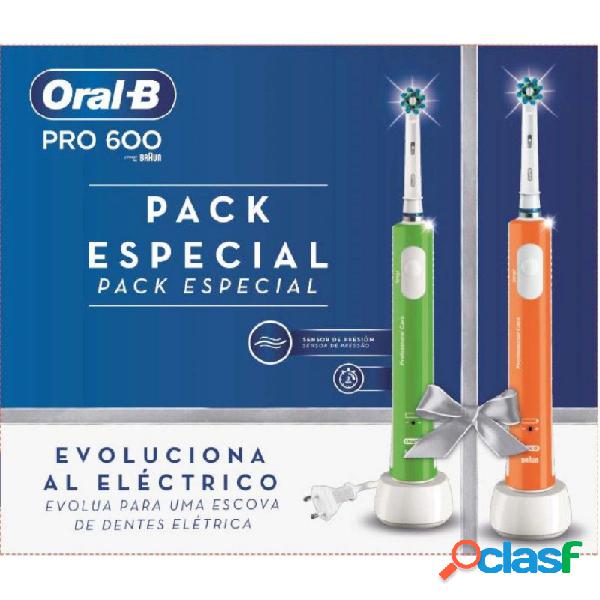 Cepillo dental oral-b pro600 duo naranja verde