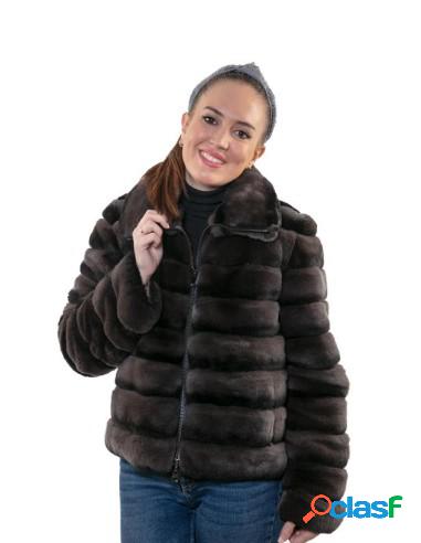 Chaqueta De Piel Mujer Lomos De Rex Reversible Talla 42 Gris