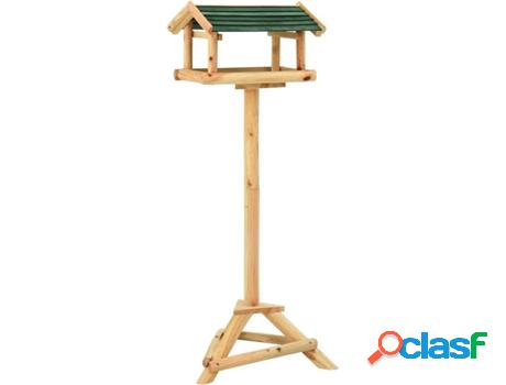 Comedero para Pájaros VIDAXL Con Soporte Madera de Abeto