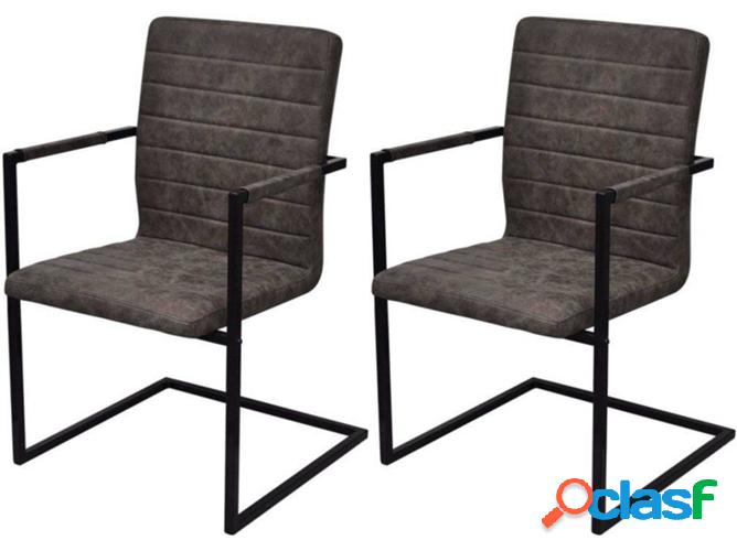 Conjunto 2 Sillas de Comedor VIDAXL 242284 Cuero Artificial