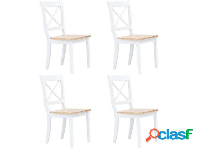 Conjunto 4 Sillas de Comedor VIDAXL 247359 Árbol de Caucho