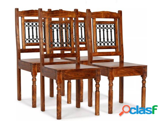Conjunto 4 Sillas de Comedor VIDAXL 275271 en Madera Maciza